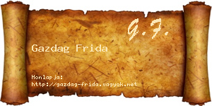 Gazdag Frida névjegykártya